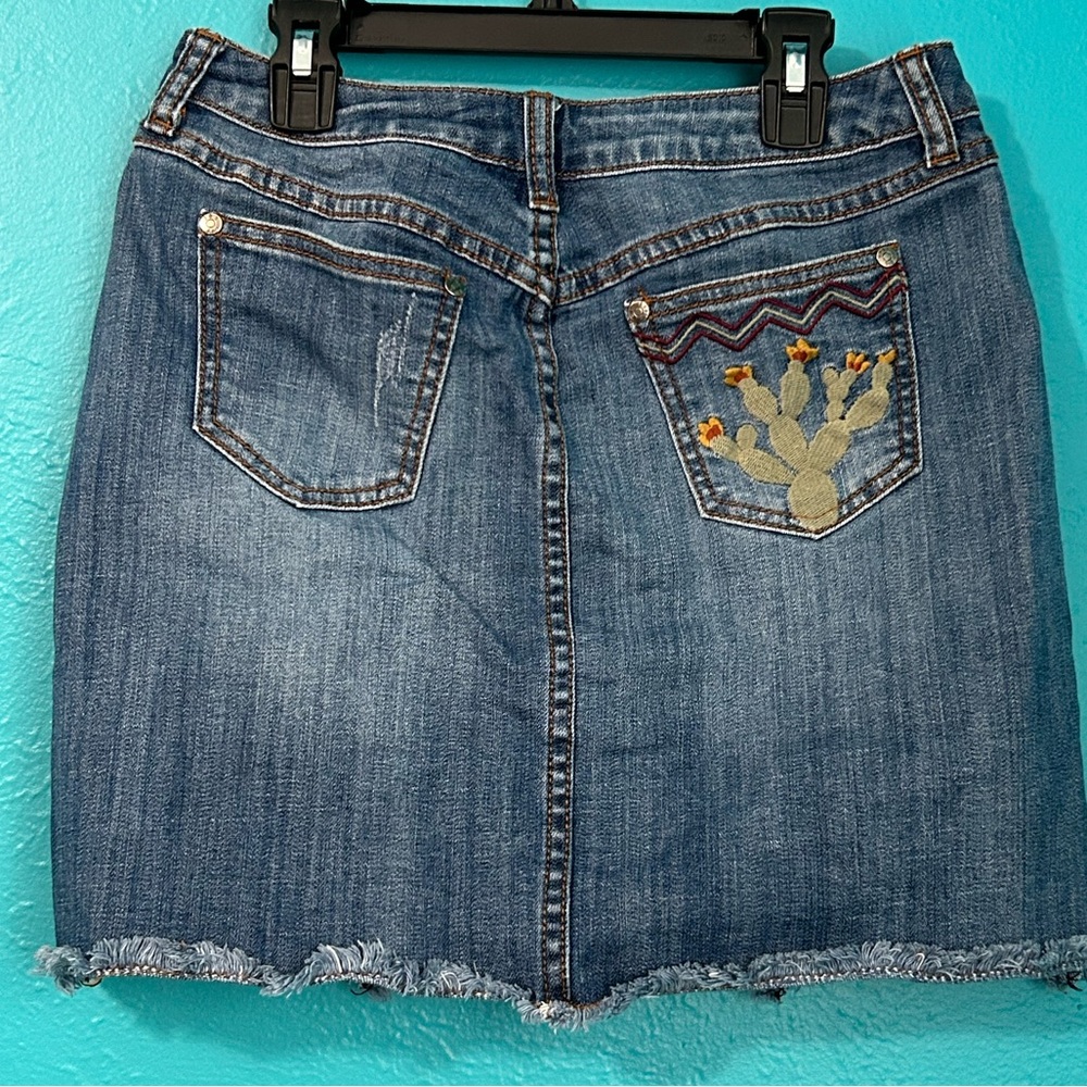 🌸Stetson LADIES SOUTHWESTERN EMBROIDERED DENIM JEAN SKIRT - Picture 7 of 8